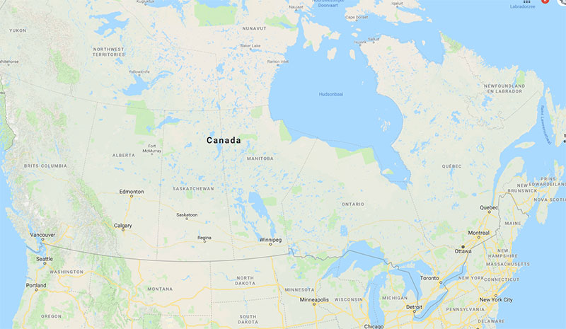 kaart van Canada